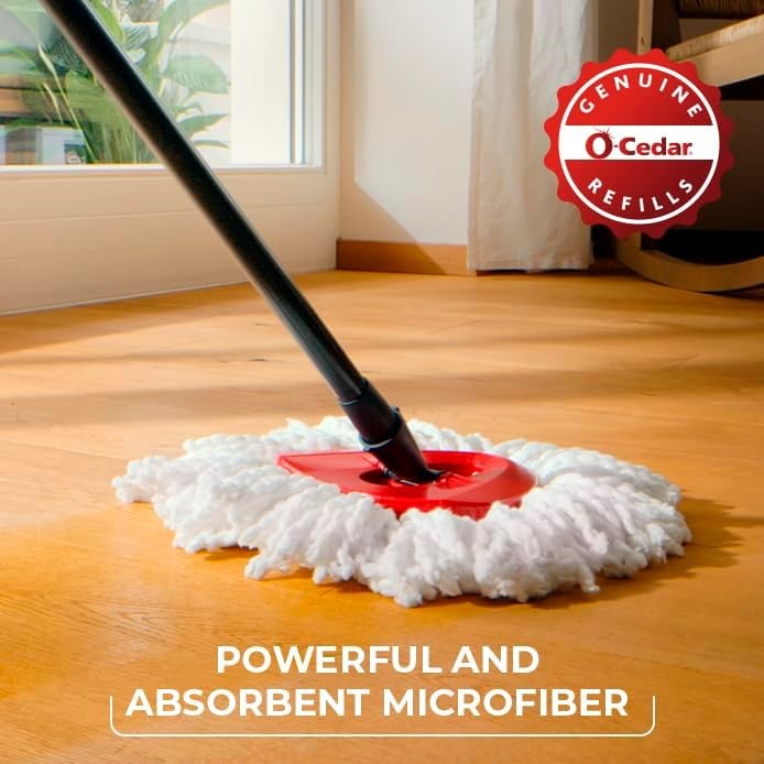 EasyWring Microfiber Spin Mop & Bucket System   Red & Gray Standard Clean6