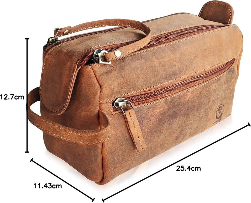 Leather Toiletry Bag Dopp Kit Travel Organizer Makeup Shaving Case7