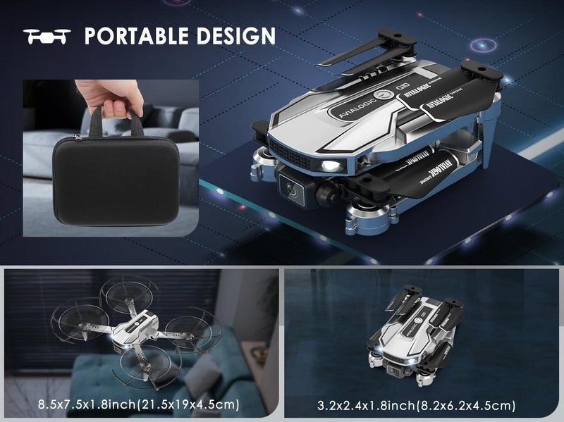 Mini Drone for Kids w/ 1080P Camera, FPV RC Toy, 2 Batteries – Silver Gift6