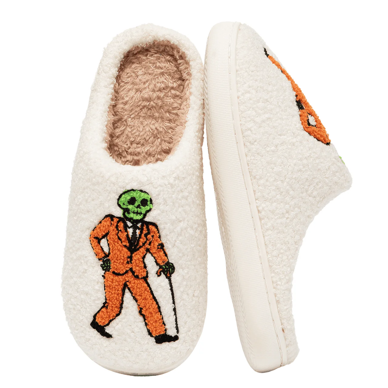 Cute Ghost Plush Halloween Slippers Warm Comfy Slip On for Women & Men0