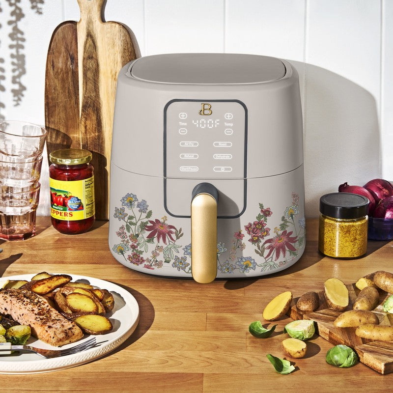 6 Qt Air Fryer w/ Turbocrisp Technology Evergood Ceramic Nonstick Taupe Flower6