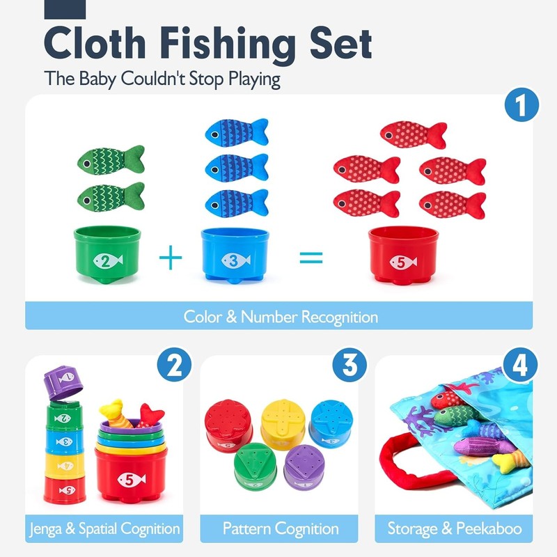 Montessori Toddler Toy 10-in-1 Fishing Game Stacking Cups Learning3