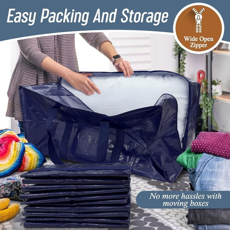 6 Pack Extra Heavy Duty Large Moving Bags with Strong Zipper & Comfortable Handl4