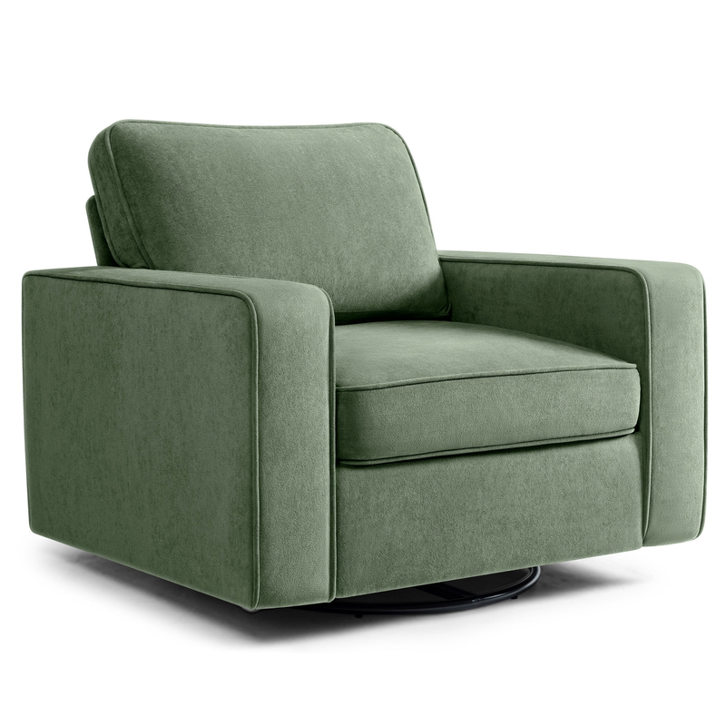 360° Swivel Accent Chair Comfy Upholstered Armchair Green8