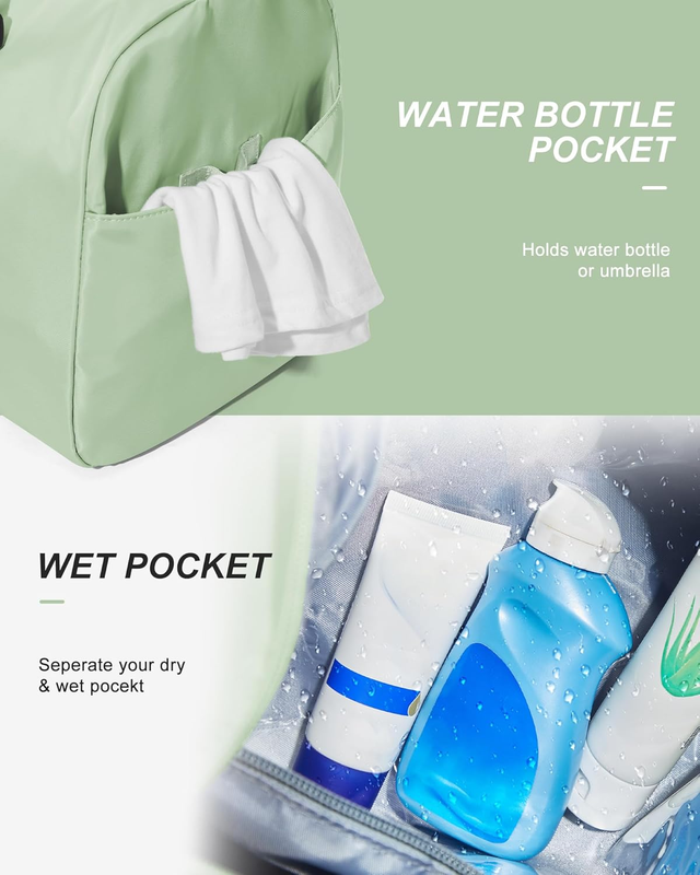 Gym Bag Womens Mens with Shoes Compartment and Wet Pocket Travel Duffel Bags for4