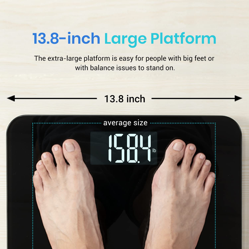 Bathroom Scale Digital Body Weight 440lb High Accuracy LCD Large Platform3