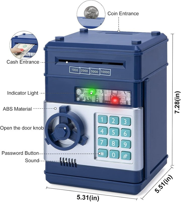 Piggy Bank Cash Coin Can ATM Bank Electronic Coin Money Bank for Kids Age 3-12, 2