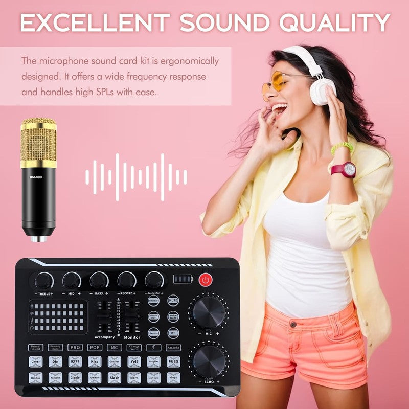 BM-800 Condenser Microphone Bundle – Podcast Mic with Voice Changer for Streamin2