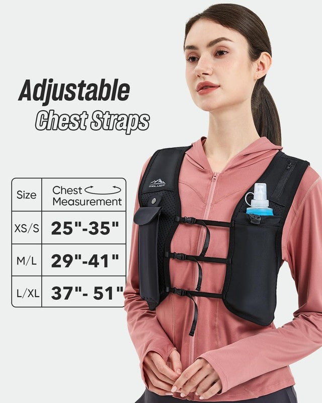 Running Hydration Vest 500ml Flask Adjustable Reflective Marathon Pack1