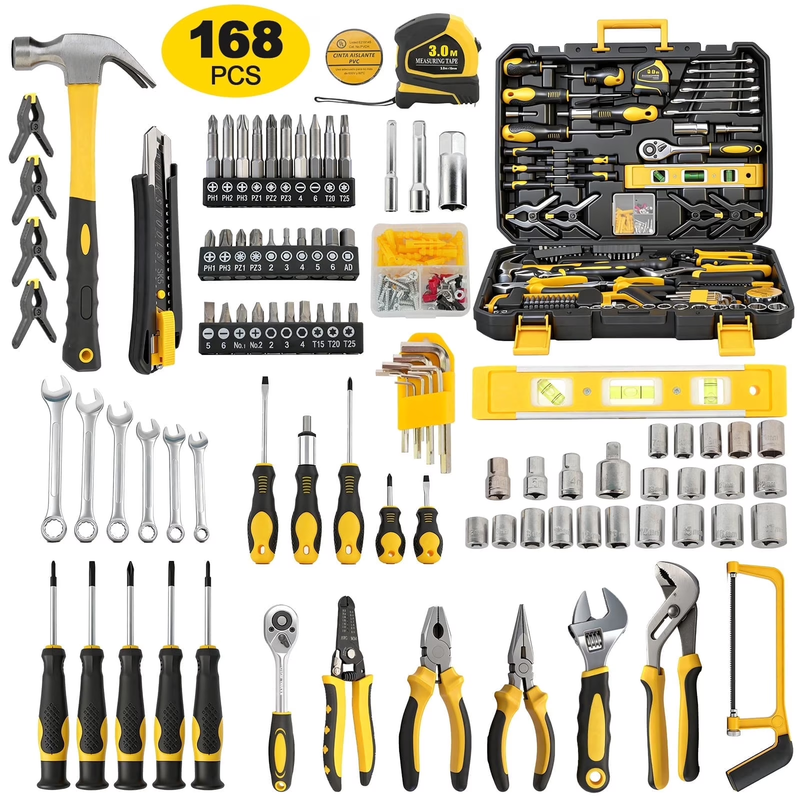 168Pc Household Tool Set Mechanic Socket Auto Repair Kit w/ Storage Toolbox Case0