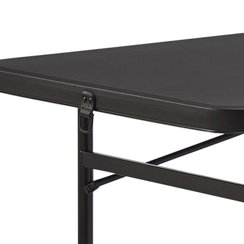 6 Foot Bi Fold Plastic Folding Table Black3