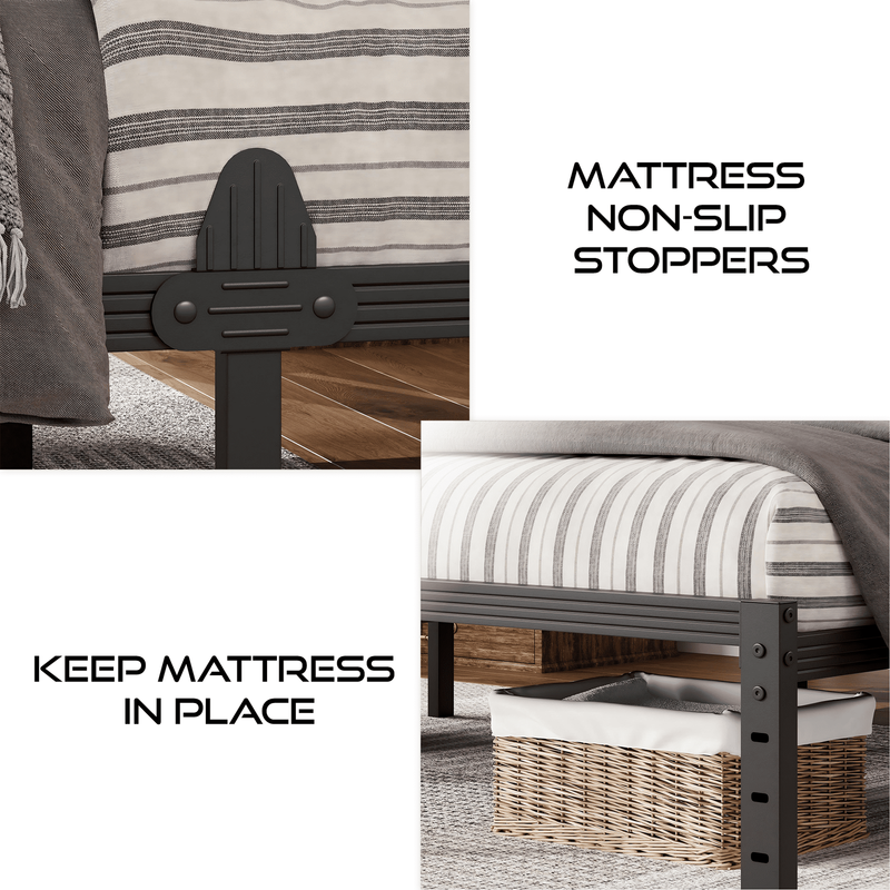 12” Queen Metal Platform Bed Frame Heavy Duty Mattress Foundation, No Box Spring5