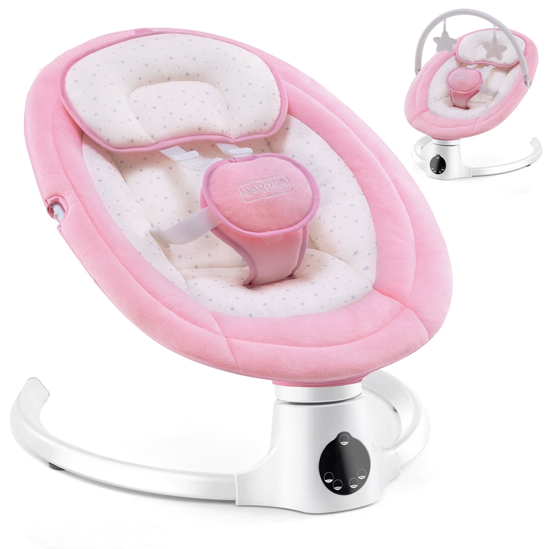 Baby Swing for Girl with Remote Control, 5 Sway Speed, 10 Lullabies, Pink0