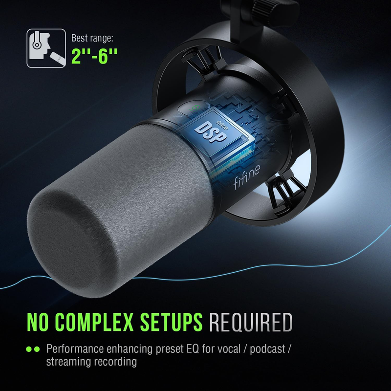 Dynamic XLR/USB Microphone Podcast Recording Studio Vocal Mic K688 w/ Mute5