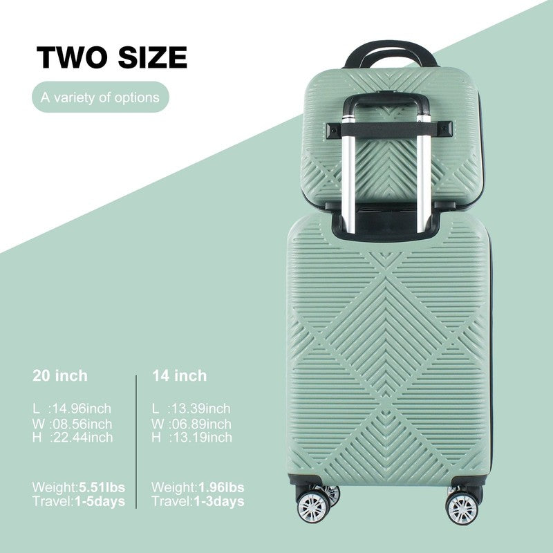 Luggage Sets 2 Piece Suitcase Set (14/20/)Hardside Suitcase with Spinner Wheels 2