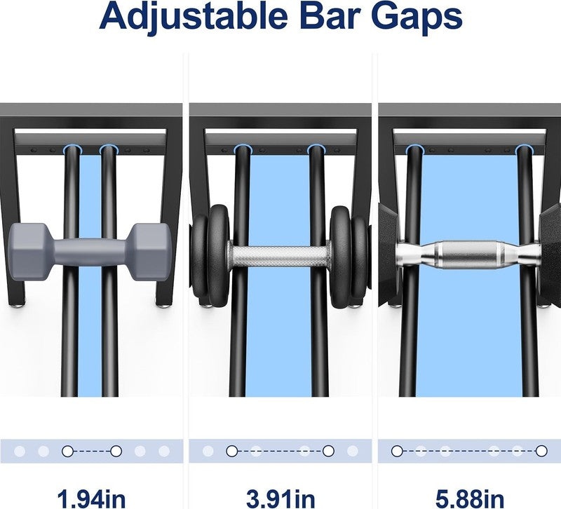 2 Tier Adjustable Dumbbell Rack 20” Home Gym Weight Kettlebell3