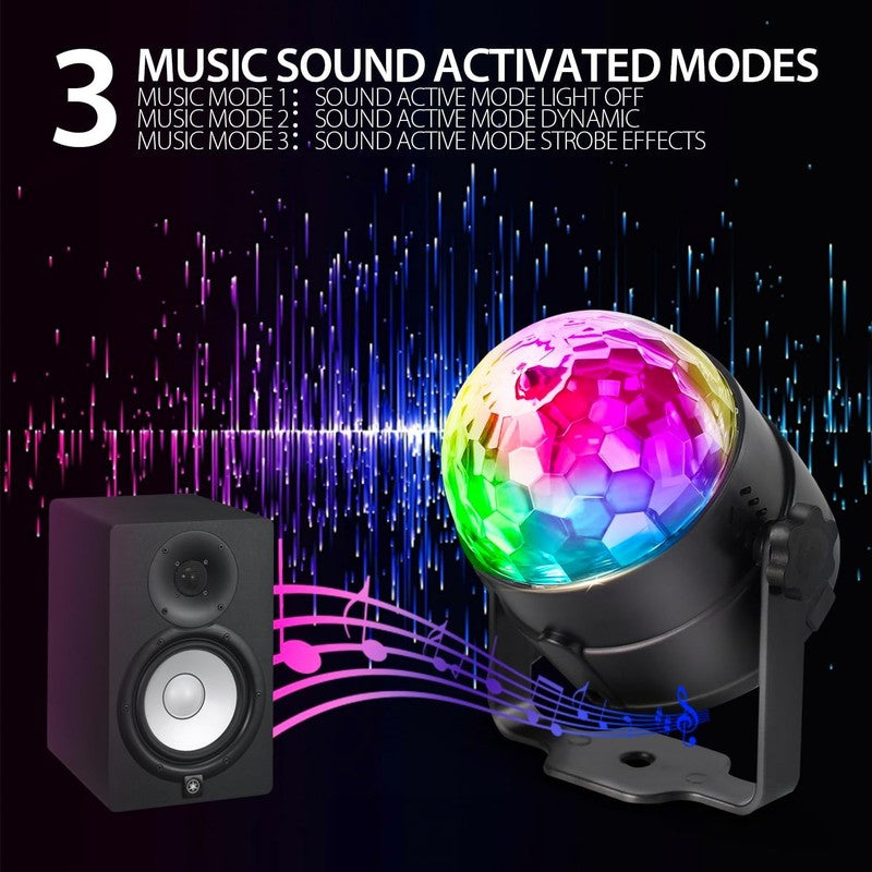 Disco Ball DJ Party Lights Sound Activated with Remote Control Strobe Lamp 7 Mod5