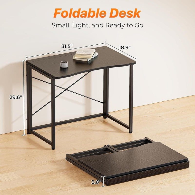 31.5" Folding Desk Black   Space Saving, Home Office, Easy Fold, Compact1