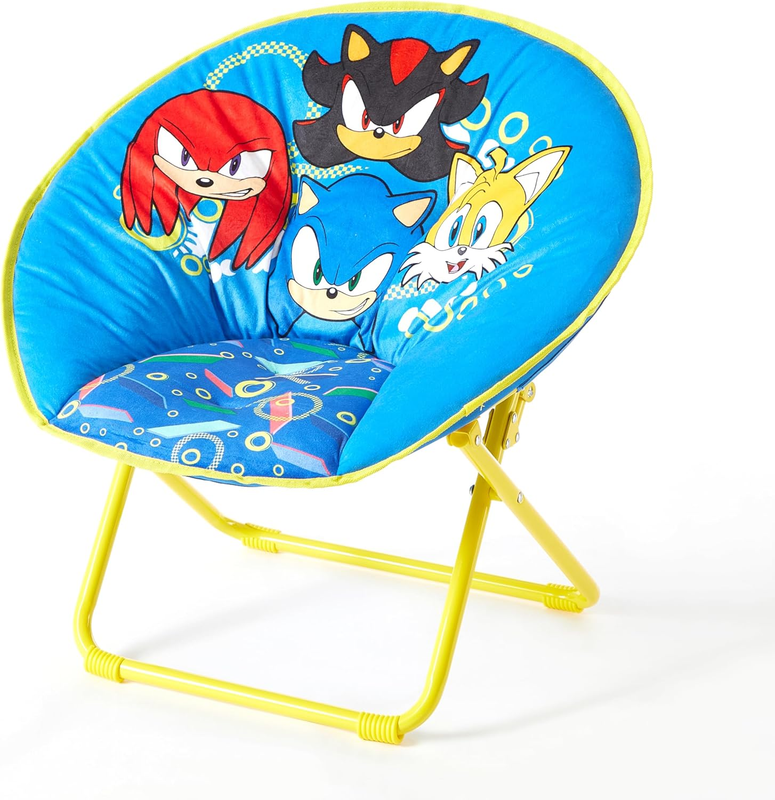 Sonic 23” Kids Folding Saucer Chair Portable Padded Seat Metal Frame Ages 3+10