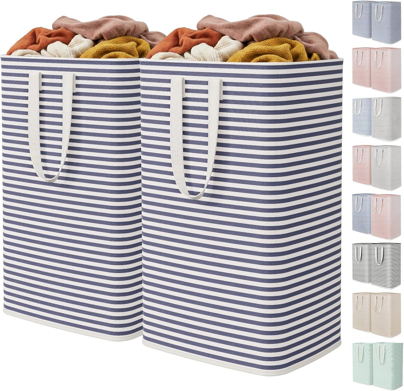 2 Pack 80L Laundry Basket Collapsible Waterproof Freestanding Reinforced Handles11