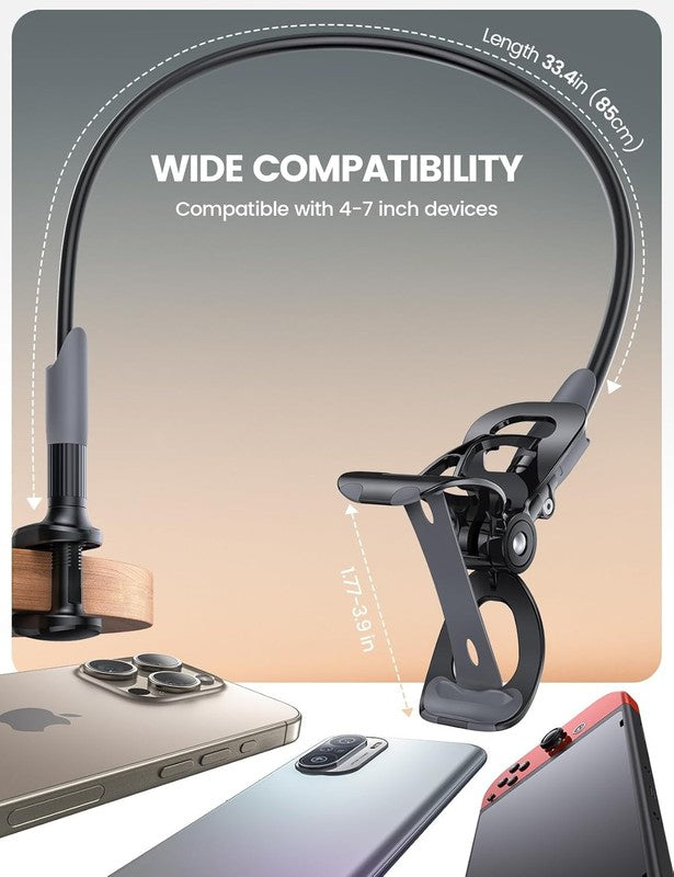 Flexible Gooseneck Phone Holder for Bed & Desk   Fits 4 7" Smartphones4
