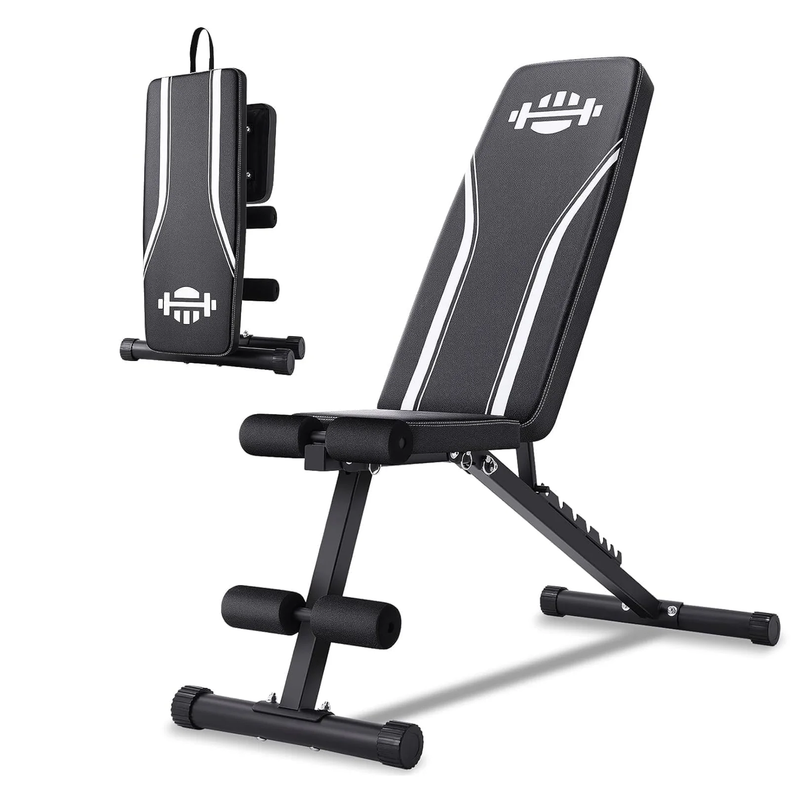 660lb Foldable Weight Bench 8-Position Incline/Flat/Decline Home Gym Workout0