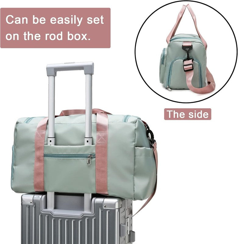 Women Gym Duffle Bag Travel Weekender Carry On w/ Shoe Compartment6