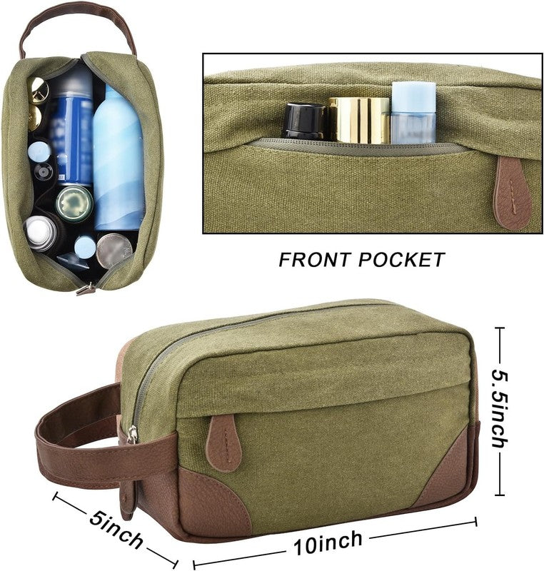 50L Canvas Duffle Bag Army Green w/ Toiletry Bag Travel Gym Weekender Carry On6