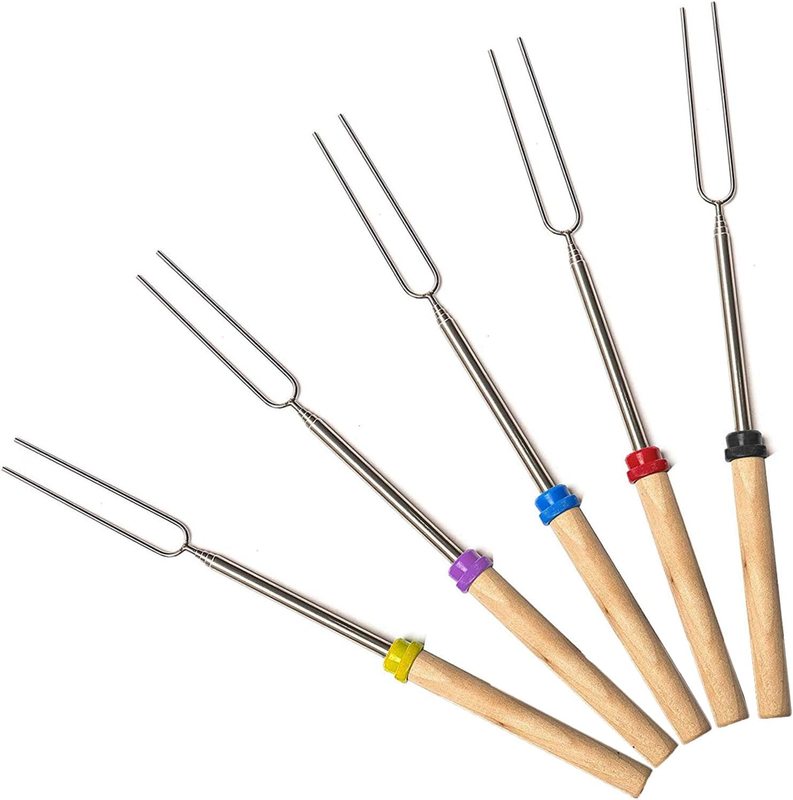 Long S’mores Sticks 32” 5 Pack Campfire Roasting Forks Hot Dog Skewers11