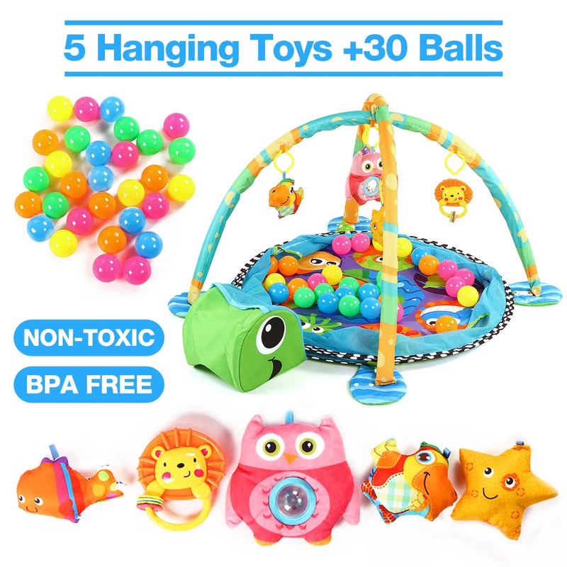 3 in 1 Baby Gym Play Mat Activity Ocean Ball Sensory Toys 0 36M2