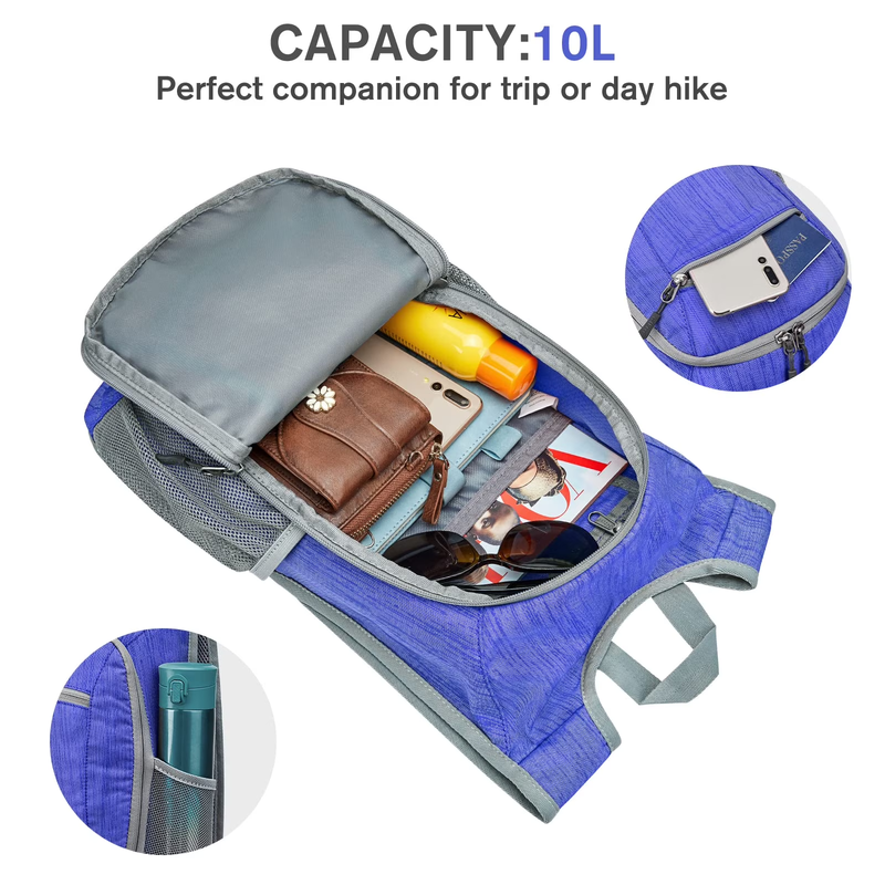 10L/15L/20L Hiking Backpack Lightweight Packable Hiking Daypack Small Travel Out2