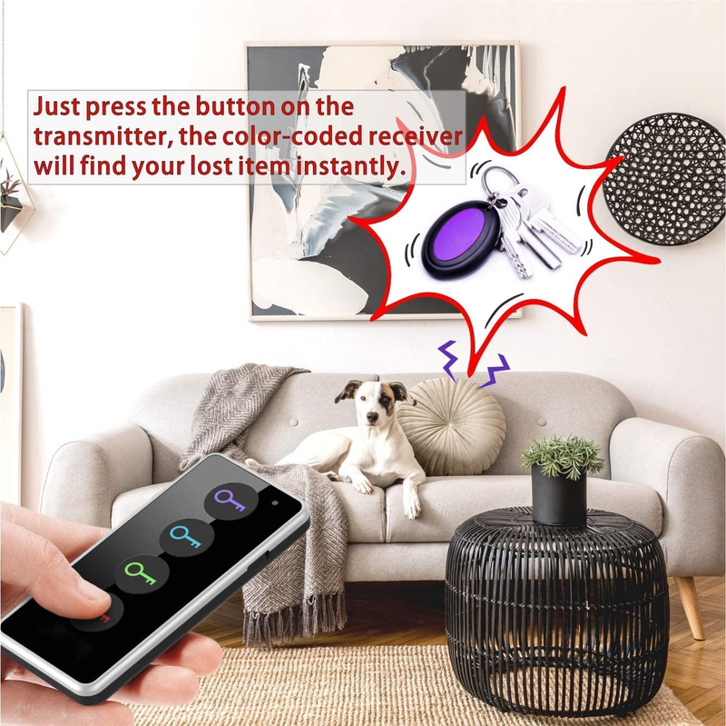Key Finder RF Item Locator 4 Pack 80dB 131ft Range Wireless Tracker2