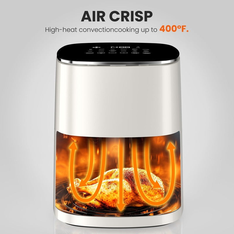 6Qt Air Fryer | Compact & Large, 400°F Multifunctional Electric Cooker, Beige4