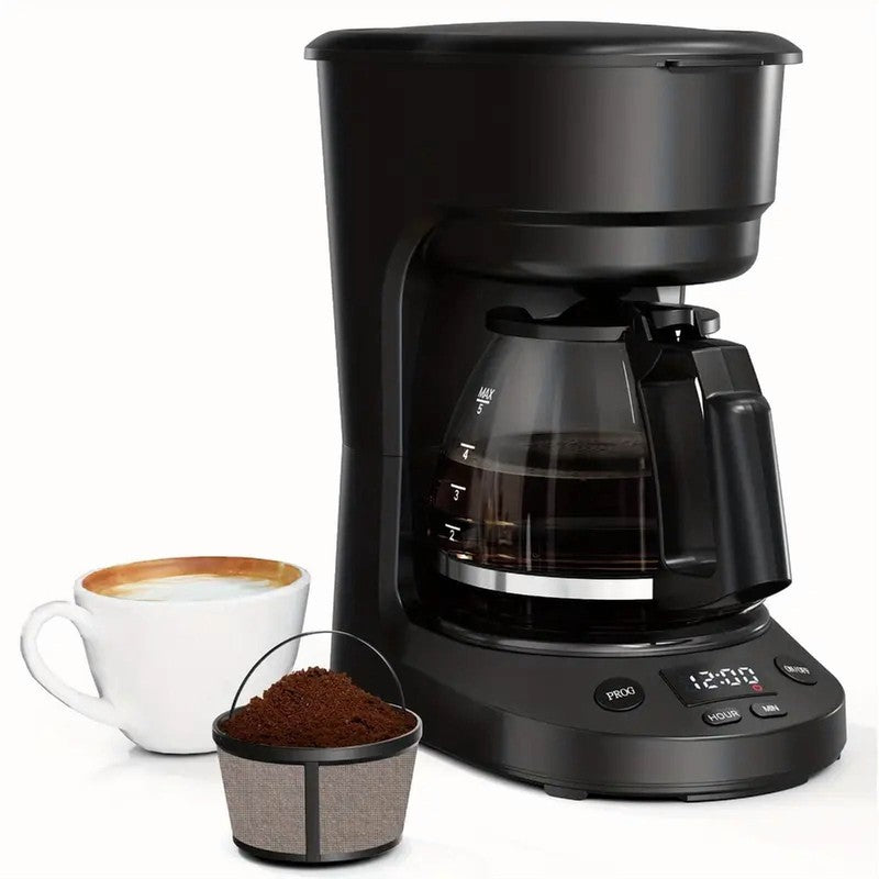 Programmable 5 Cup Drip Coffee Maker 0.75L Glass Carafe Keep Warm 2H Timer7