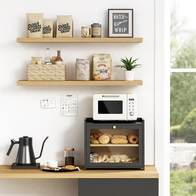 Black Bread Box Large Farmhouse Bread Storage Container for Counter4