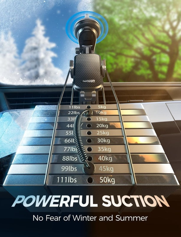 15W Wireless Car Charger Mount, Auto Clamping Fast Charging Phone Holder for Car5