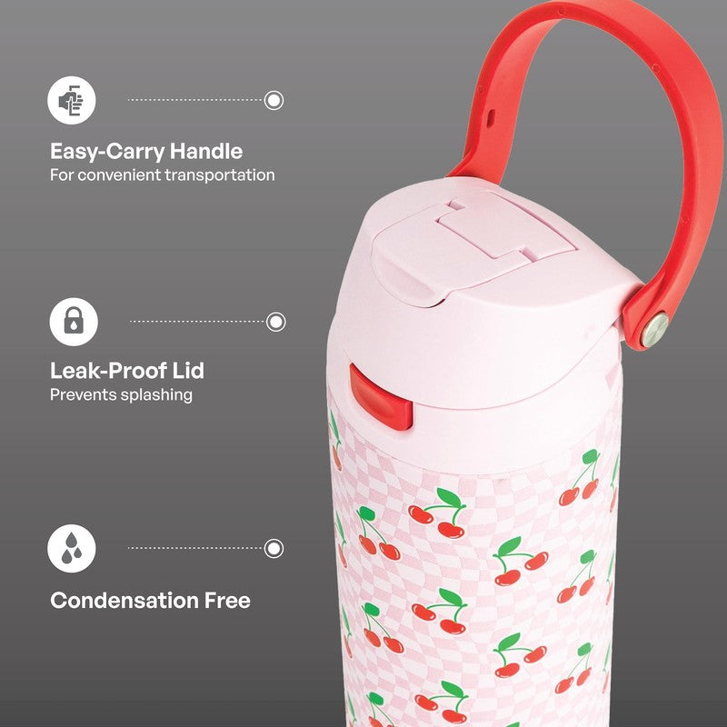 24oz Stainless Steel 2-in-1 Water Bottle with Straw and Chug Lid Candy Hearts3