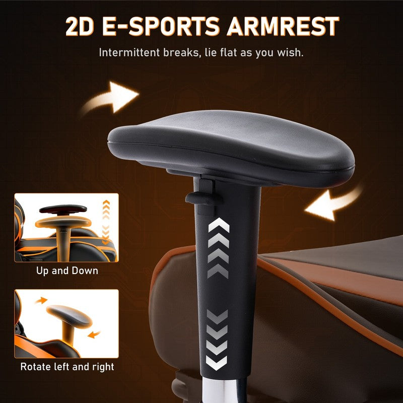 Game Chair,Ergonomically Designed Computer Chair with Headrest and 2D Armrests,W3