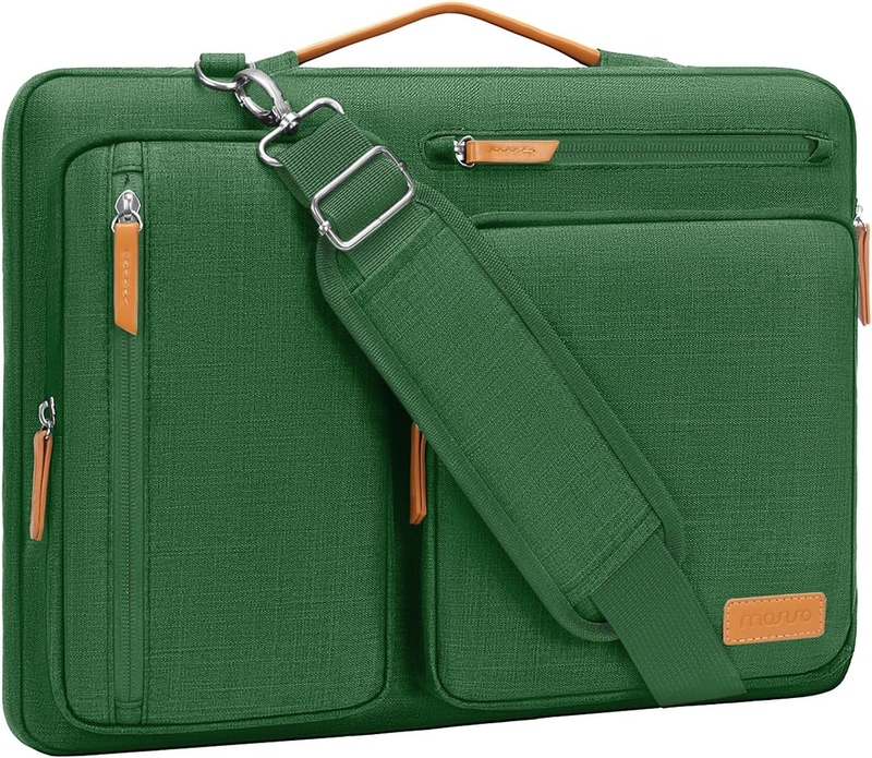 15.6 Inch Laptop Shoulder Bag 360 Protective Messenger 4 Zipper Pockets8