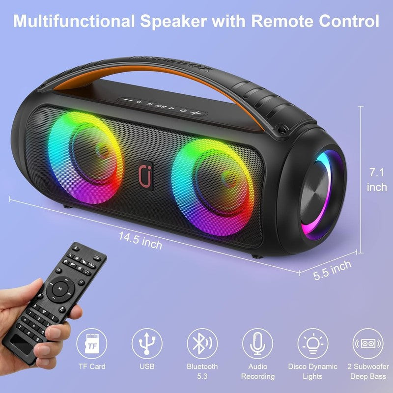 Portable Bluetooth Boombox Speaker, Deep Bass, IP65, TWS/USB/TF/AUX, Outdoor6