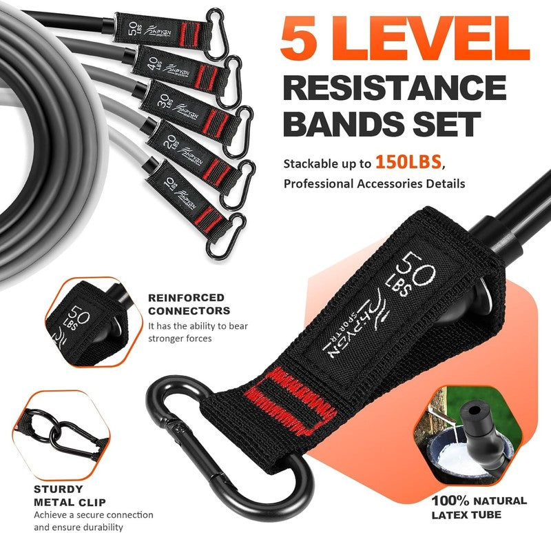 Heavy Resistance Bands Set with Handles, Door Anchor & Ankle Straps for Workouts7