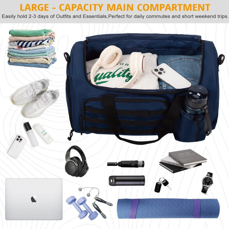 2 In 1 Gym Duffle Bag 40L Convertible Travel Bag Shoes Compartment Luggage5