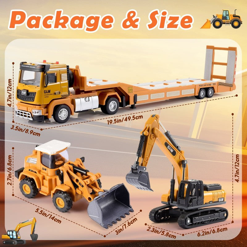 Engineering Construction Toys Set – Truck, Excavator & Bulldozer for Boys 3–75