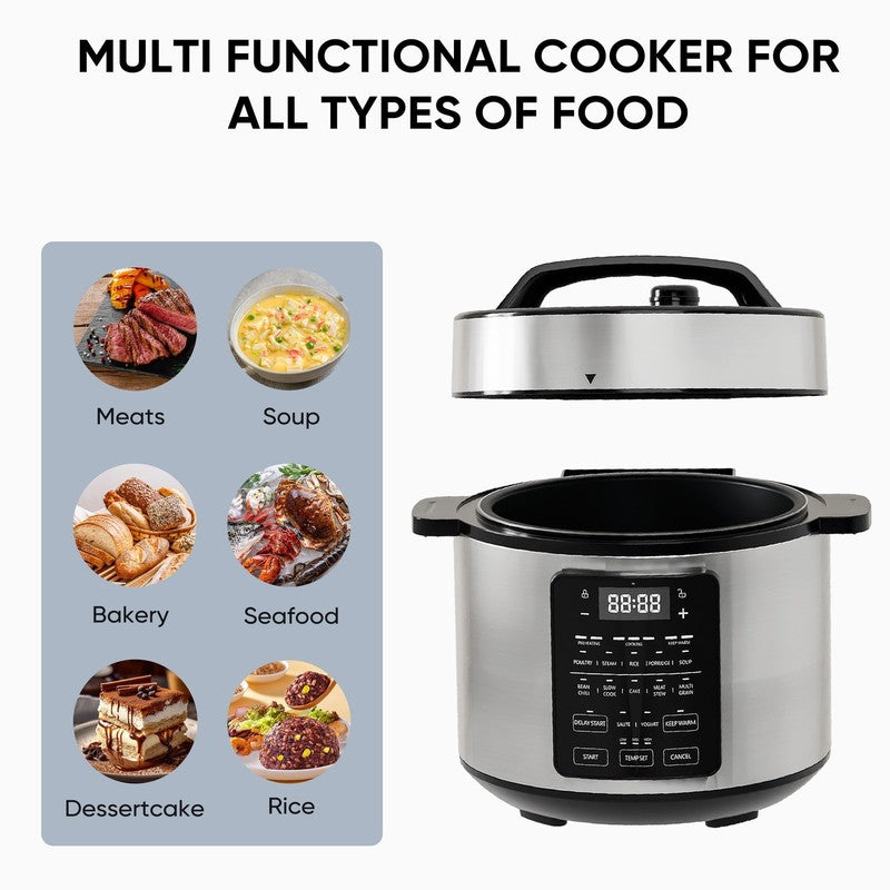 6Qt 7-in-1 Electric Pressure Cooker Multi-Function Stainless Steel Pot2