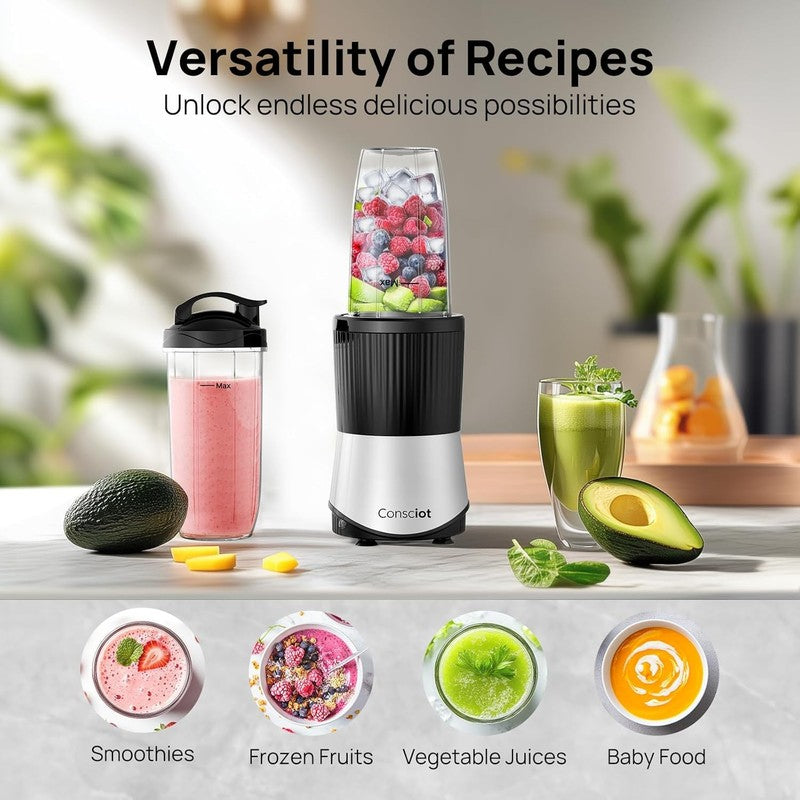 Personal Blender 900W for Shakes, Smoothies, Baby Food + 3 Cups3