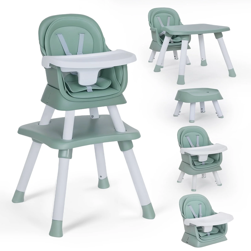 8 in 1 Baby High Chair, Toddler Dining Booster Seat for Eating, Green0