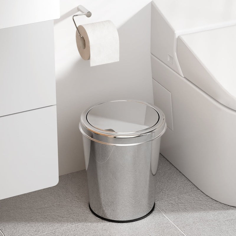 2 Pack Small Trash Can 1.7 Gallon Stainless Steel w/ Swing Lid – Silver1