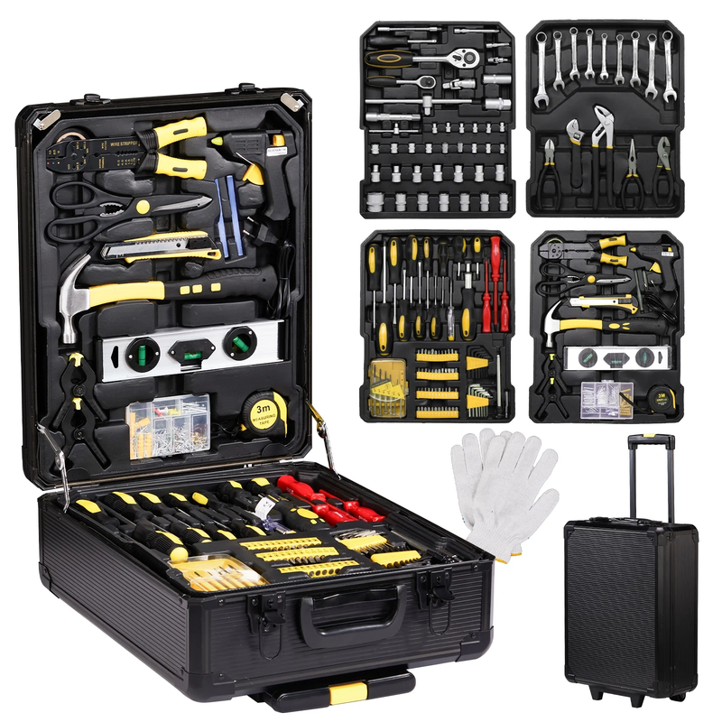 799 Pcs Tool Set, Household Repair Hand Tool Kit, Mechanics Tool Kit, with Troll0