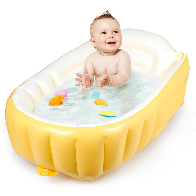 Inflatable Baby Bathtub – Portable Infant Tub with Anti Slip Saddle Seat10