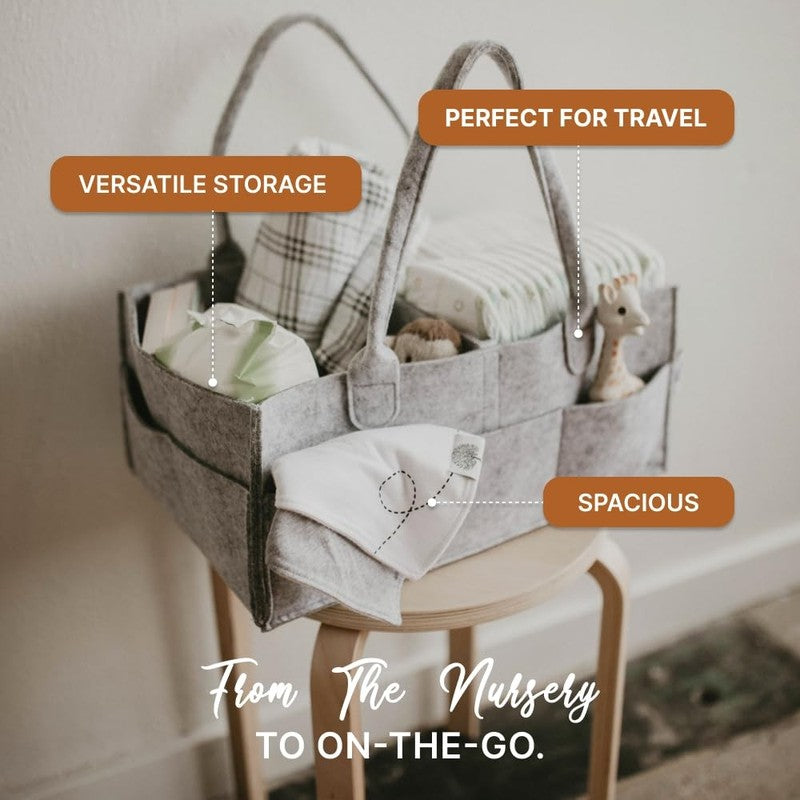 Parker Baby Diaper Caddy Nursery Storage Bin & Car Organizer Oatmeal2